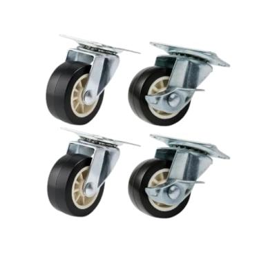 Imagem de Kit 4 Unidades Rodas Giratórias Rodinhas Com Freio Para Móveis Pesados
