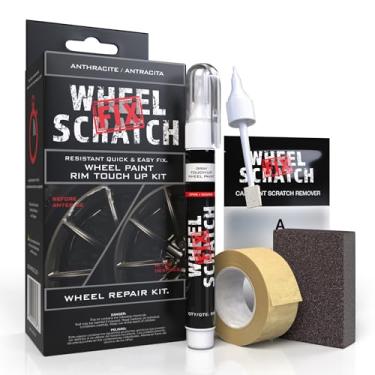 Imagem de Wheel Scratch Fix Tinta de retoque de aro antracite, kit de reparo de arranhões de roda, kit de erupção de liga, caneta de retoque de aros, pintura de roda universal, reparo de aro de liga DIY