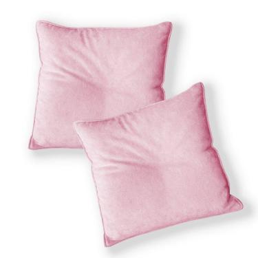 Imagem de Kit 2 Capas Para Almofada Quadrada Veludo 40x40cm - 7 Decor Rosa