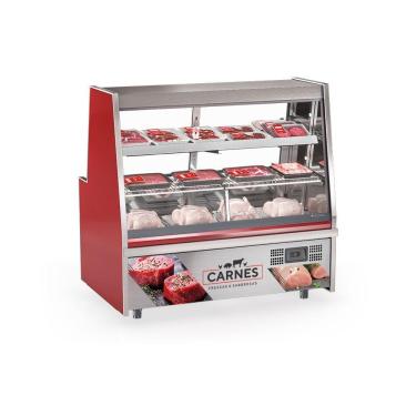 Imagem de Balcão De Frios E Avícola Grta150 Gelopar Expositor De Carnes Vermelho 1,5mt 220v
