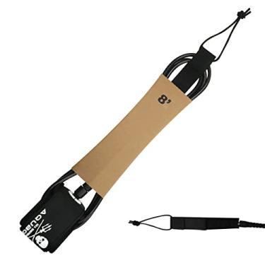 Imagem de Lonnngg Coleira para prancha de surf, 6/7/8/9/10/11/3,7 m, corda de perna SUP, correia ajustável de 7 mm, coleira de surfe reta com bolso para chave, 6 cores