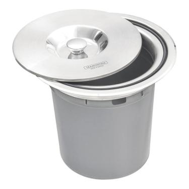 Imagem de Lixeira Tramontina Clean Round De Embutir 5l Redonda Inox