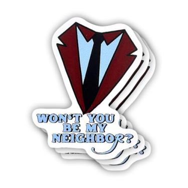 Imagem de (3 peças) Adesivo Won't You Be My Neighbor com frases motivacionais sarcásticas com citação humorística decalque de vinil para Kindle, laptop, garrafa de água, capacete rígido de telefone, adesivo de