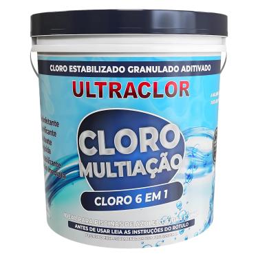 Imagem de Cloro Para Piscina 10kg 6 em 1 Ação Imediata Clarificante Desinfetante Oxidante Estabilizante Algicida