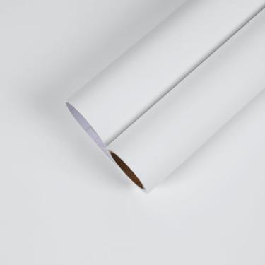 Imagem de CHIHUT Papel de parede branco brilhante 30,5 x 254 cm removível autoadesivo branco puro papel de contato para armários móveis remodelação papel de parede de vinil amigável para sala de aula quarto