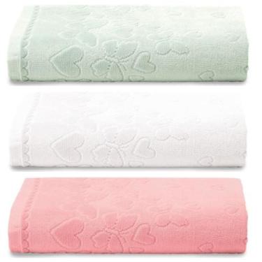 Imagem de Kit 3 Toalhas de Banho Dohler 100% Algodão Premium Toque Aveludado, Ve