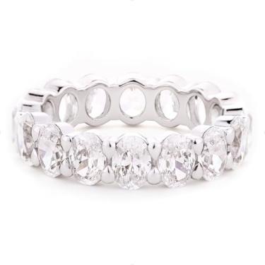 Imagem de STORYJEWELLERY Alianças de casamento femininas, anéis de eternidade para mulheres, anel oval, anéis empilháveis, anel de viagem de zircônia cúbica, presentes para ela, 7, Banhado a latão com ouro