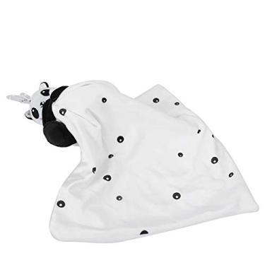 Imagem de Generic Brinquedo de Pelúcia Recém-nascido para Bebês, Toalha Macia de Desenho Animado, Cobertor Pendurado para Bebês, Coelho Rosa, Toalha Calmante para Decoração de Berçário (urso preto e branco)