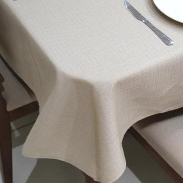 Imagem de Toalha de Mesa Retangular Linhão Estampada 6 Lugares 220cm x 140cm para Sala de Jantar Decoração (Palha)