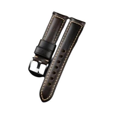 Imagem de Pulseira De Relógio Masculina Vintage Em Couro Encerado a Óleo, Feita 