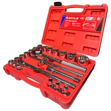 Imagem de Jogo de Soquetes Estriados 1 2 Pol. 8 a 32 mm MAYLE 110023 23 Peças