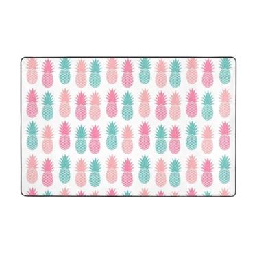 Imagem de ZERAOKE Tapete colorido de abacaxi, 8 x 1,5 m, tapetes de fazenda para sala de estar, decorativo, lavável, antiderrapante, tapetes modernos e macios para quarto, sala de jantar, sala de jogos, cozinha