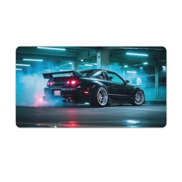 Imagem de HouLaiZhe JDM Drift Car 240SX Smoke Mod Gaming Mouse Pads JDM Car Desk Pads Grandes Mousepads para teclado de mesa, computador Mat40X75 cm