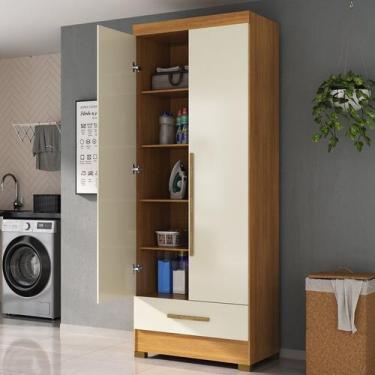Imagem de Armário Multiuso 100% MDF 2 Portas 1 Gaveta Smart Espresso Móveis