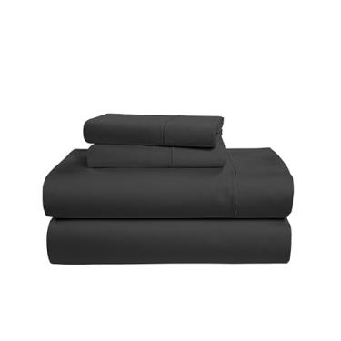 Imagem de LANE LINEN Lençóis Queen 100% algodão egípcio, algodão mercerizado de fibra longa, tecido de cetim sedoso resistente a fiapos para uma boa noite de sono macio e confortável, bolso profundo para