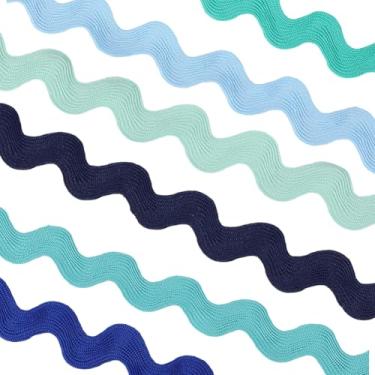Imagem de GORGECRAFT 6 cores 0,78 pol. - 1,33 polegadas/20-34 mm Rick Rack Trim para costura 12 jardas RIC Rac Wave Bending Franja Ribbon Zig Zag tecido trançado tecido para faixas de cabelo, casamento, faça