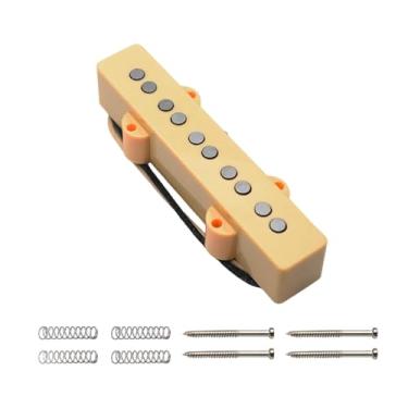 Imagem de Colaxi Amplificador de pré-amplificador para captador de baixo elétrico de 5 cordas, fácil de instalar, acessório portátil para instrumentos musicais, Amarelo, Pescoço