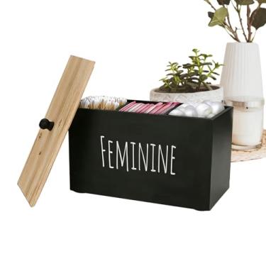 Imagem de Organizadores De Casa De Banho,Organizador De Produtos Femininos Em | Caixa Organizadora Com Tampa Para Pensos - Para Mulheres Meninas Casa De Banho Quarto Natal Escritório