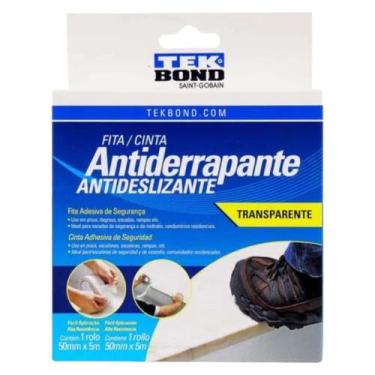 Imagem de Fita Antiderrapante 50mm X 5mt Para Escadas Degraus Tekbond, Transpare