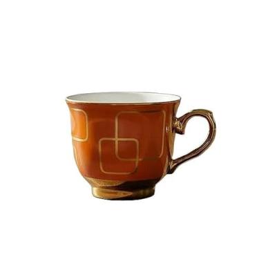 Imagem de Xícara de café kit com 12 peças de Cerâmica e porcelana kit xicaras com pires(xicara laranja)