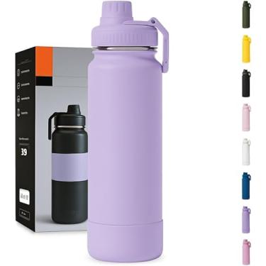 Imagem de Garrafa Térmica 1000ML - Duplamente Isolada, Aço Inox 304, Base Emborrachada Anti Derrapante, Mantém Bebidas Quentes por 12 Horas e Geladas por 24 Horas (roxo Slin)