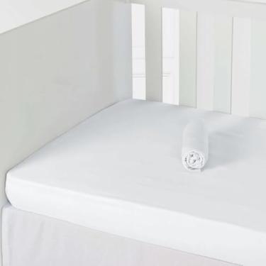 Imagem de Lençol com Elástico para Berço Laço Bebê Marshmallow (Branco)