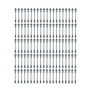 Imagem de KiBcsLic Miniaturas de postes de iluminação pública para maquetes ferroviárias, escala 1:75, para decoração em escala HO ou OO, ideais para projetos de, 100 Unidades
