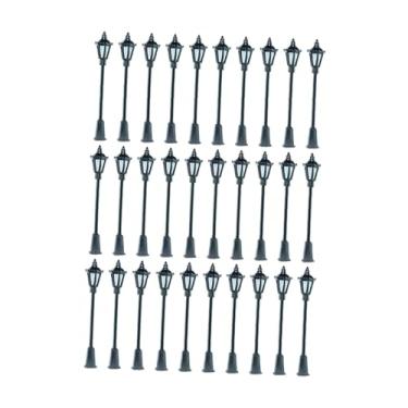 Imagem de Dynwave Miniaturas de postes de luz para ferromodelismo, escala 1/75, para construção de maquetes ferroviárias, ideais para fotos e jardins de fadas, 30 Unidades