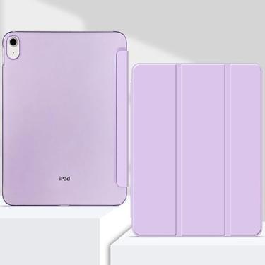 Imagem de Capa inteligente para iPad (A16) de 10ª/11ª geração, suporte fino, capa traseira translúcida, despertar/hibernar automaticamente, compatível com Touch ID, roxo
