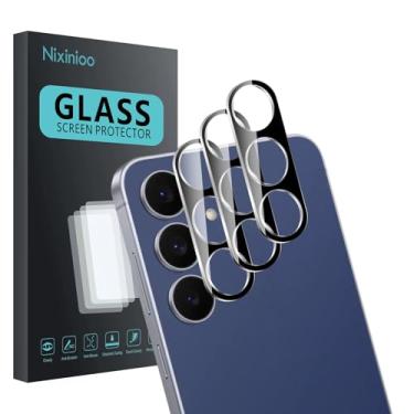Imagem de Nixinioo Pacote com 3 protetores de lente de câmera para Samsung Galaxy S25 Fe, vidro temperado, antiimpressões digitais, dureza 9H, resistente a arranhões, fácil de instalar, sem bolhas, clareza HD