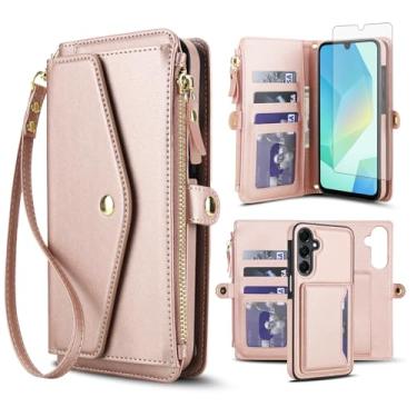 Imagem de Capa de celular para Samsung Galaxy S23 Plus S23+ 5G capa carteira compatível com Magsafe RFID protetor de tela transversal alça flip suporte para cartão S23plus 23S + S 23 23+ SM-S916U 16.8 cm ouro