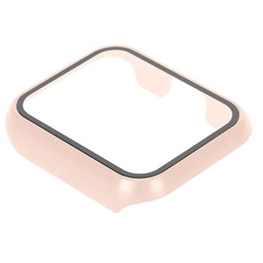 Imagem de aqxreight Capa Protetora para PC Com Protetor de Tela de Vidro Temperado, Acessório de Substituição Adequado para Transparente Perfeitamente Maravilhoso Capa Protetora para Relógio Inteligente (Róseo)