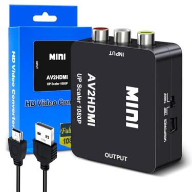 Imagem de Amzpas Conversor AV para HDMI, adaptador RCA para HDMI, Mini RCA 1080p composto CVBS adaptador conversor de áudio e vídeo compatível com PAL/NTSC para TV/PC/PS3/PS4/laptop/STB/Xbox VHS/VCR (preto)