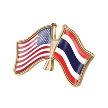 Imagem de QTAOEIONG Bandeiras dos Estados Unidos, EUA, América, EUA e muitos outros países, broche de liga de amizade com cruz, 1.3x0.9inch/32x23mm, Metal, Sem Pedra Preciosa