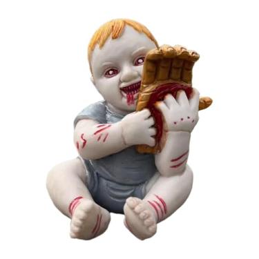 Imagem de Sclmgo Boneca de Halloween, Estátua/Escultura de Boneca Assustadora de Halloween para Festas, Carnavais E Casa, Cinza, Tamanho real