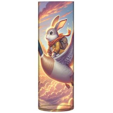 Imagem de Vasos e plantadores de plástico com estampa de céu de coelho fofo de pato vasos de centro de mesa para decoração de casa moderna exclusiva, 30 cm x 9,9 cm