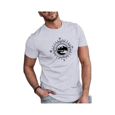 Imagem de Camiseta Masculina plus Size De Verão Em Algodão Casual Com Estampa De