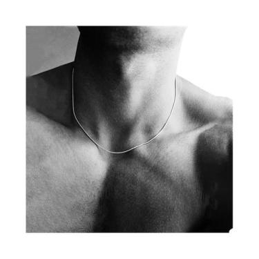 Imagem de Colar Masculino De Aço Inoxidável Com Corrente Redonda Estilo Cobra, J