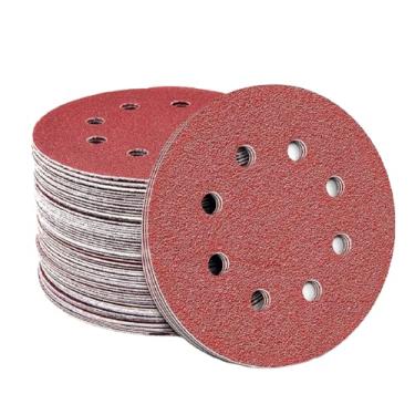 Imagem de Kit 100 Lixas Disco 7 Pol 180mm 8 Furos Lixadeira Politriz (G100)