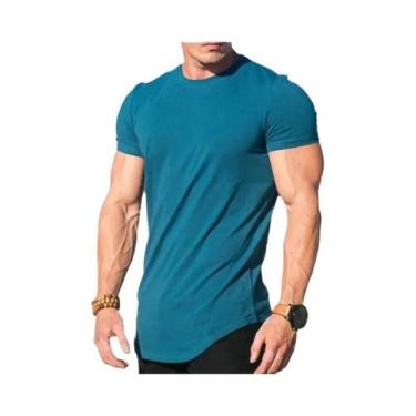 Imagem de Camiseta Masculina De Verão Para Musculação E Treino, Manga Curta, Alg