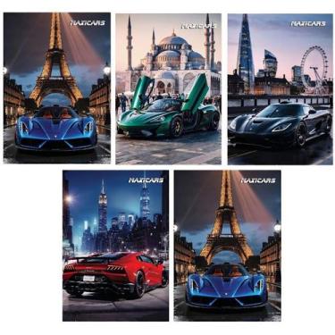 Imagem de Kit 6 Caderno Cars 96 Folhas Costurado Brochurão Capa Dura - 138368IMP