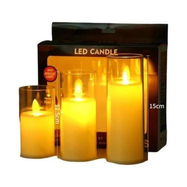 Imagem de Velas LED Sem Chama Operadas Por Bateria Luzes Votivas Piscantes Para 