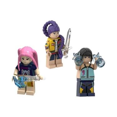 Imagem de Kpop Demon Hunters 8pcs Mini Figuras Blocos De Montar Colecionáveis De