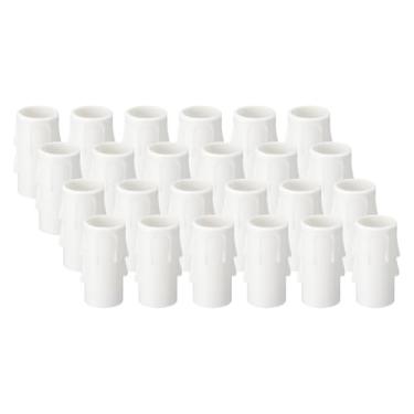 Imagem de PATIKIL Capas de vela de 4,75 cm de altura, 24 peças de plástico E12 capas de soquete para candelabro E12, capas de soquete de vela de gotejamento, suporte de base de luz para lâmpadas de vela de