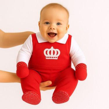 Imagem de Conjunto Pagão 100% Algodão Roupa Saída Maternidade Bebê Menino Ou Men