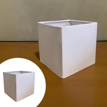Imagem de Cúpula de Abajur Quadrada Pequena 15x15x15 Tecido Algodão Ref 47 Branc