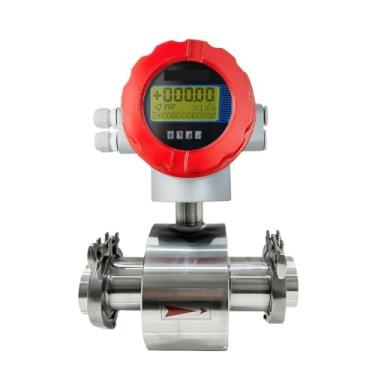 Imagem de Medidor de Fluxo Eletromagnético Conexão Braçadeira de Água Forro PTFE 220VAC 24VDC Medidor de Fluxo de Leite Líquido (Cor: DN50 SS304 Braçadeira)