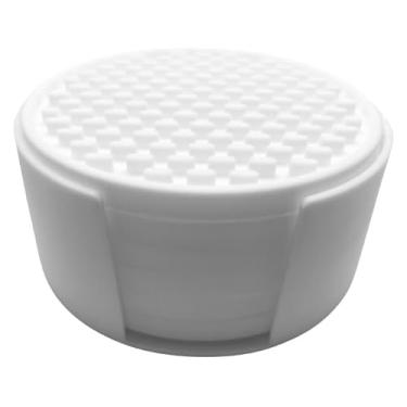 Imagem de Happitasa Porta-copos de silicone estilo tapete de bar de 10 cm, conjunto de 6 com suporte (branco)