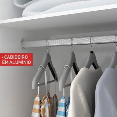 Imagem de Guarda Roupa Solteiro com Espelho 2 Porta de Correr Cléo Siena Móveis Branco