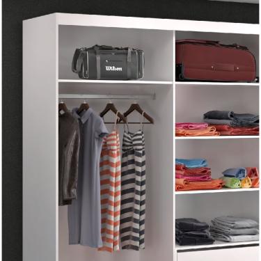 Imagem de Guarda Roupa Casal Espelhado 3 Portas De Correr Mdf Mm774e3 Siena Móveis Branco